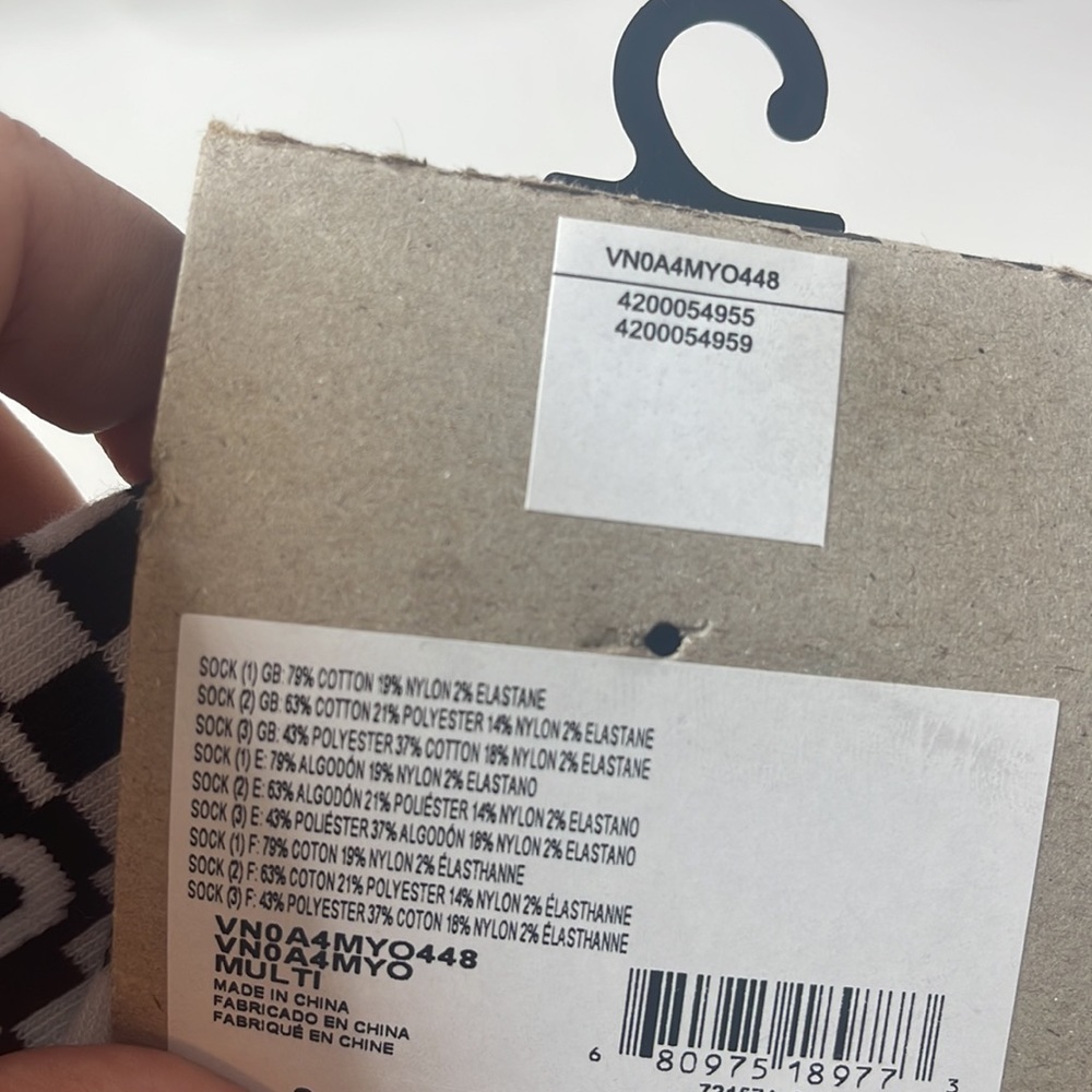 Vans 3-pk No Show Socks. Black and White Checkerboard Size 6.5-10 - Picture 9 of 10